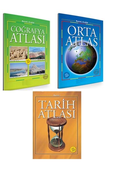 TÜRKİYE İŞ BANKASI KÜLTÜR YAYINLARI Tarih Atlası - Coğrafya Atlası - İlk Atla...