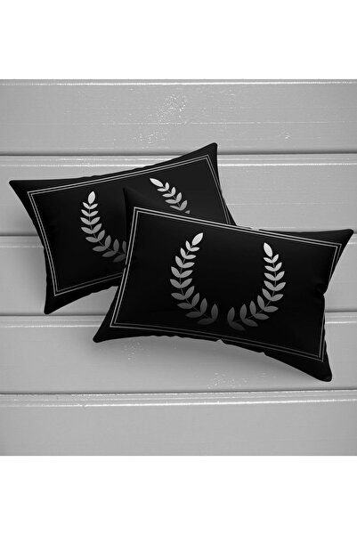 Ardizayn 2 τεμάχια με μοτίβο κορώνας, ορθογώνιο 35x55 cm, (μαύρο) Κάλυμμα μαξιλαριού ριχτάρι - Εκτύπωση διπλής όψης