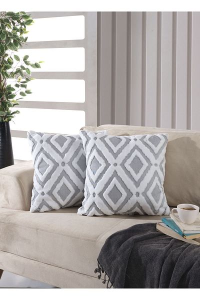 Mariva home Bohemian Punch 2 Li Gray Decorative Throw Pillow Case Pillow Case 44x44 Cm