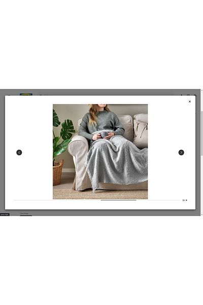 IKEA Κάλυμμα SANDBRODD 130x170 cm Γκρι-Μπλε