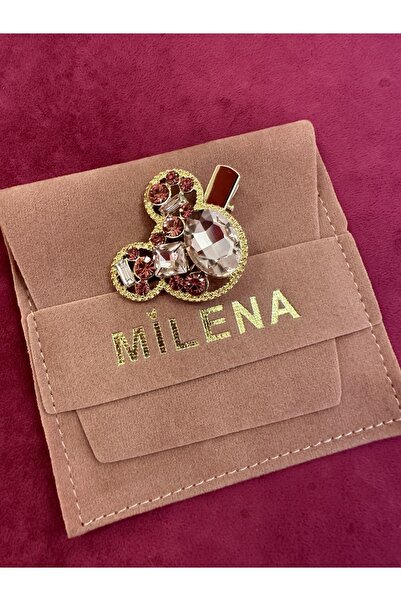 Milena Designer Store ميلينا اسطنبول - مشبك ميكي بتفاصيل حجر وردي