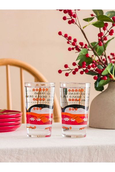LC Waikiki Lcw Home Printed Glass Cup 2 Pack 570 ml