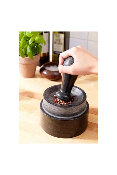 IKEA Mortar with mortar handle, black marble from IKEA