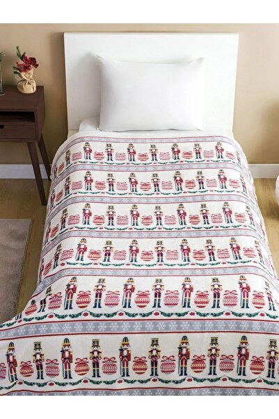 LC Waikiki بطانية بطابع كسارة البندق للعام الجديد مقاس 150 × 220 سم