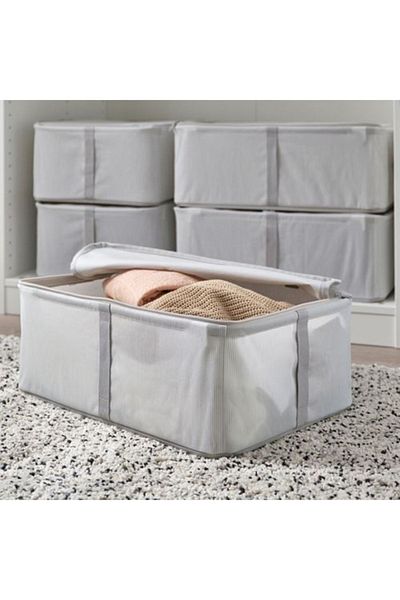 IKEA White-Grey Hemmafixare Storage Box