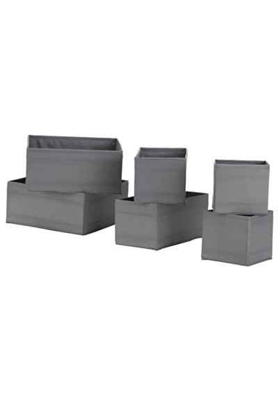 IKEA Skubb Kutu Seti, Koyu Gri, 6 Parça