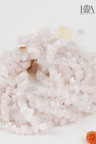 LANDOFACCESSORY 150 قطعة من حجر الكوارتز الوردي الطبيعي - إكسسوار لقلادتك وسوارك