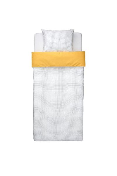 IKEA Vankrets Single Duvet Cover Set, White-yellow, Children, Teen,