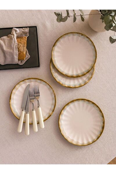 LC Waikiki LCW HOME Printed Ceramic Plate 4 Pieces 22 Cm