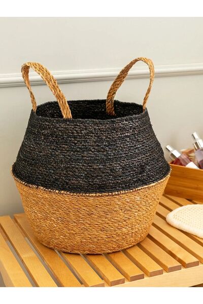 LC Waikiki LCW HOME Renk Bloklu Organizer Hasır Sepet 24x32 Cm