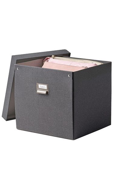 IKEA TJOG dark gray box with lid 32x31x30 cm