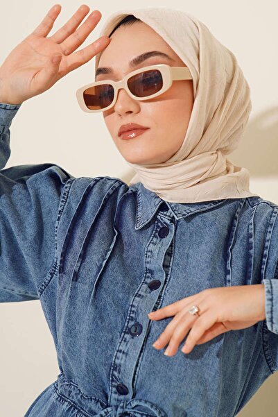 m moon scarf Premium Bambu Kraş Eşarp Vanilya