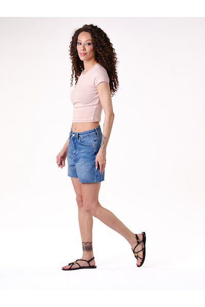 Novita Medium Blue Seamless Leg Shorts
