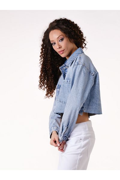 Novita Jachetă Crop Acid Blue