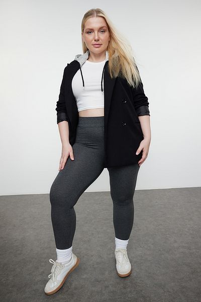 Trendyol Curve Black Anthracite Melange - Pack of 2 Knitted Tights TBBSS22TA0057