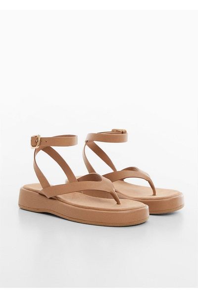 MANGO Woman Plateau-Riemchensandalen