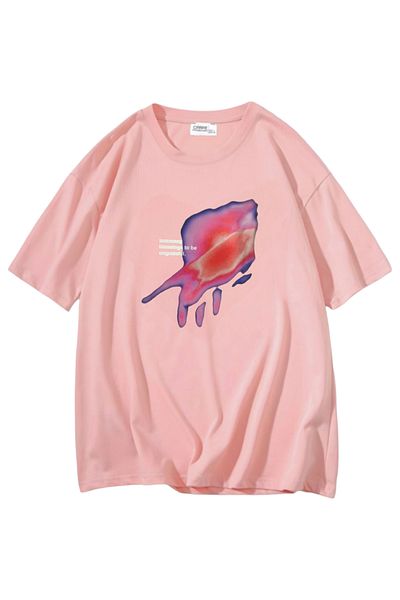 Carpe Oversize ροζ πολύχρωμο μπλουζάκι