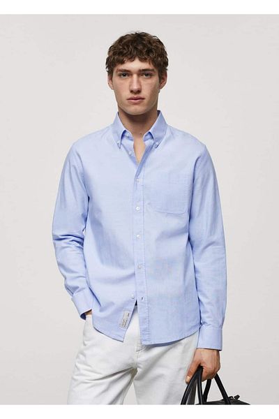 MANGO Man Regular fit cotton Oxford shirt