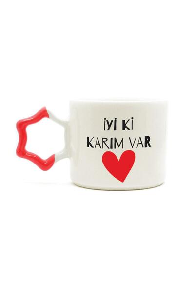 Kırtasiye Ofisi كأس عيد الحب ذو المقبض الأحمر المطبوع "لقد حصلت على زوجة