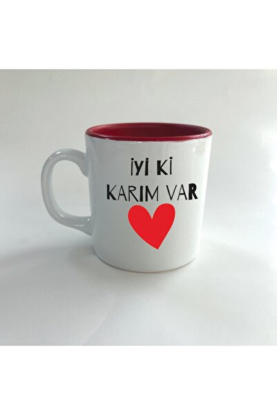 Kırtasiye Ofisi كوب عيد الحب متعدد الألوان باللون الأحمر مطبوع عليه "أنا سعيد...