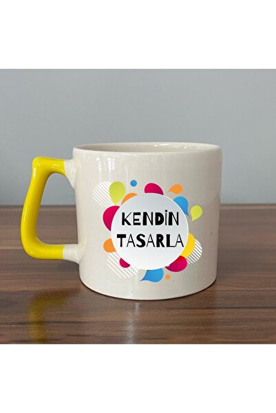 Kırtasiye Ofisi Kendin Tasarla Sarı Kulplu D Kupa