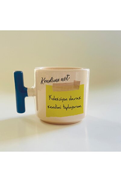 Kırtasiye Ofisi ملاحظة للذات: كوب T مطبوع عليه "أجمع نفسي كمجموعة" بمقبض أزرق