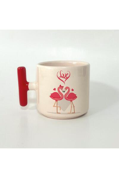 Kırtasiye Ofisi مج مطبوع عليه Love Flamingos بمقبض أحمر