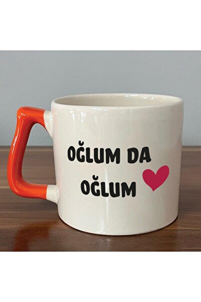 Kırtasiye Ofisi كوب Anam Da Anam مطبوع عليه مقبض برتقالي لعيد المرأة