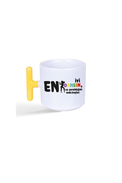 Kırtasiye Ofisi كوب نسائي مطبوع عليه Day of the Best Dance بمقبض أصفر