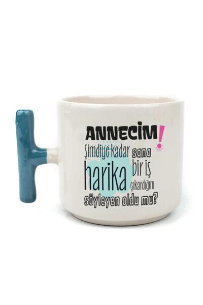 Kırtasiye Ofisi كوب أزرق بمقبض مطبوع رائع للأم من أي وقت مضى