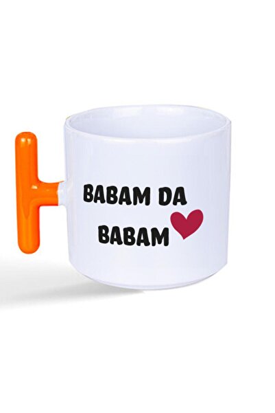 Kırtasiye Ofisi كوب Anam Da Anam مطبوع عليه مقبض برتقالي لعيد المرأة