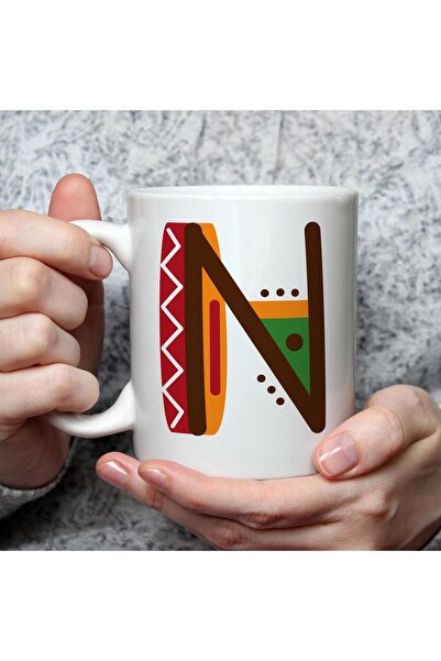 Kırtasiye Ofisi كوب أبيض مطبوع عليه حرف Safari N