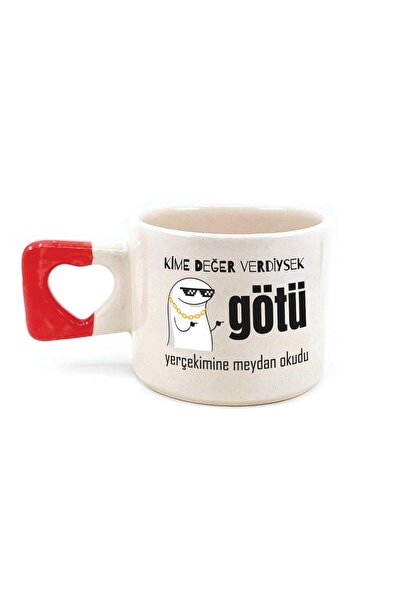 Kırtasiye Ofisi كوب قلب ذو مقبض أحمر مطبوع عليه عبارة "لأولئك الذين نقدم القيمة