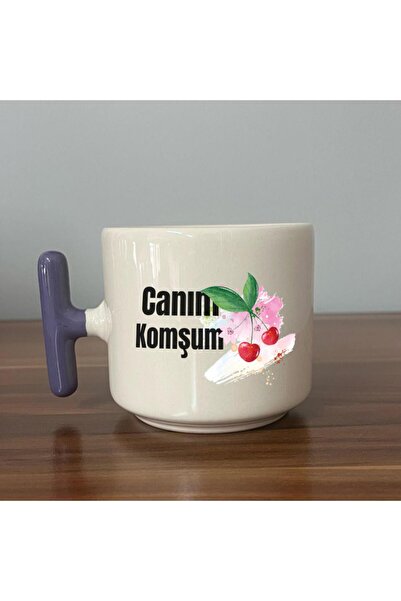 Kırtasiye Ofisi كوب My Dear Neighbor مطبوع باللون الأرجواني بمقبض