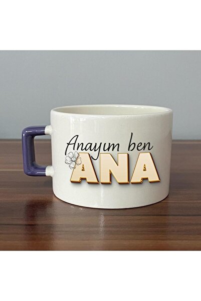 Kırtasiye Ofisi كوب C بمقبض أرجواني - مطبوع عليه أنا الأم