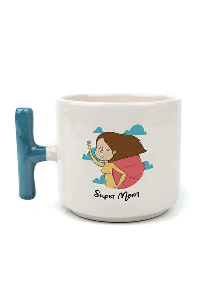 Kırtasiye Ofisi كوب سوبر موم كيب مطبوع بمقبض أزرق