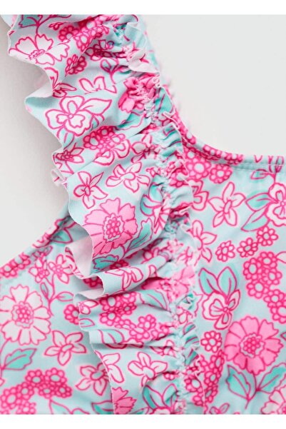 MANGO Kids Fırfırlı Çiçekli Bikini