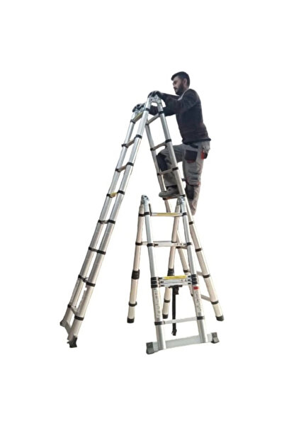 Ebax (2.8 2.8) 5.6 Metre 9 9 Basamak 18 Basamak Çift Yönlü Alüminyum Teleskopik Merdiven