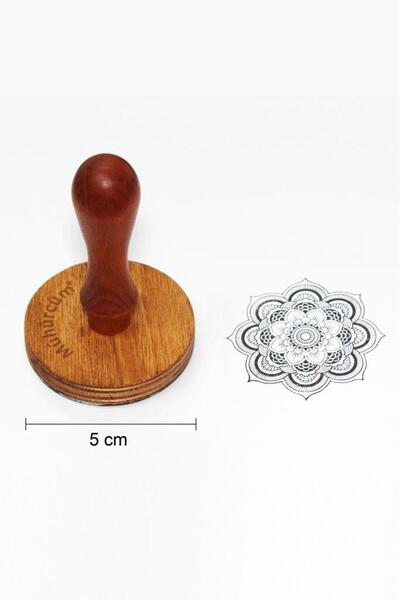 Mühürcüm Kişiye Özel Ahşap Mühür Damga 5 Cm Çap Yuvarlak Mad5