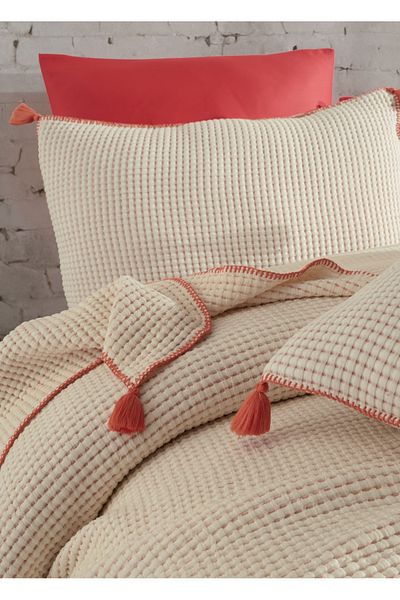 Dantela Drina Mercan Double Tufted Bedspread Set