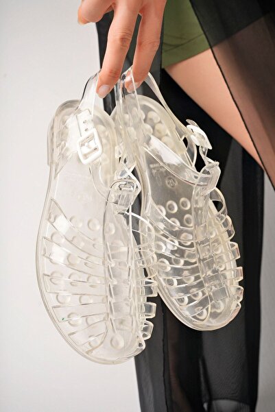 Genel Markalar Kzy Shoes Jelly Kadın Şeffaf Kaymaz Taban Havuz Deniz Günlük Sandalet