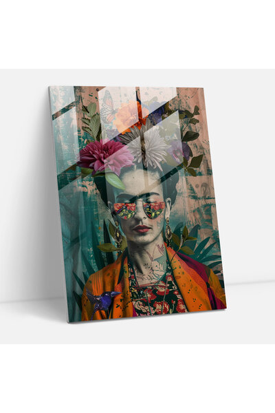 Popcas Frida Painter Style Home Decoration, Frida Painter Works, Glass Printi...
