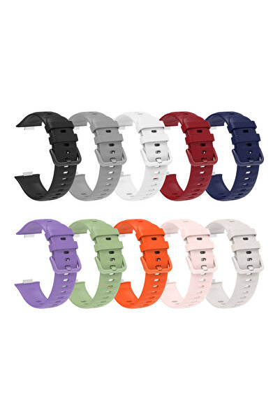 Fibaks Huawei Watch Fit 3 - Fit 4 - Fit 4 Pro Compatible Colorful a Quality Cord Strap Bracelet Classic Silicone