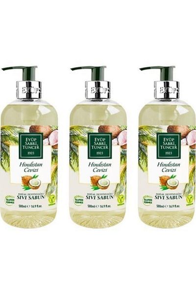 Eyüp Sabri Tuncer Natural Olive Oil Coconut Liquid Soap - 500 ml x 3 Pieces