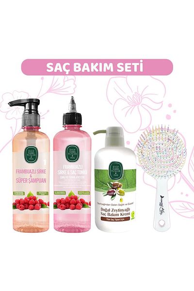 Eyüp Sabri Tuncer Raspberry Shampoo and Vinegar - Conditioner and Hair Brush