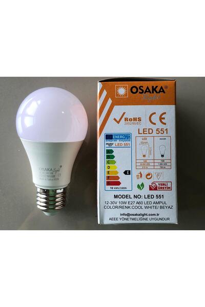 Osaka 3 ADET 12-30V E 27 LED LAMBA 10W=75W 810 LÜMEN 6500KELVİN BEYAZ