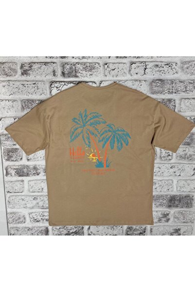 Wise Чоловіча футболка Oversize Camel - з принтом на спині, 100% бавовна