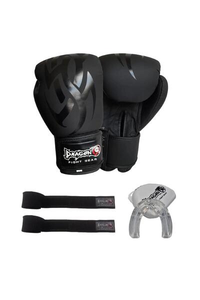 Dragondo Black Mamba Boxing Set - With Gloves, Bandage and Teethers