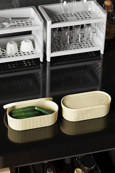 Alacarte Verisco Set of 2 - Plastic Cream Storage Container, Multi-Purpose and with Lid