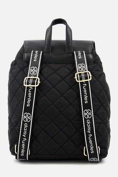Daisy Fuentes Women Quilted Nylon Backpack 35 H x 33 L x 16 W cm, Black